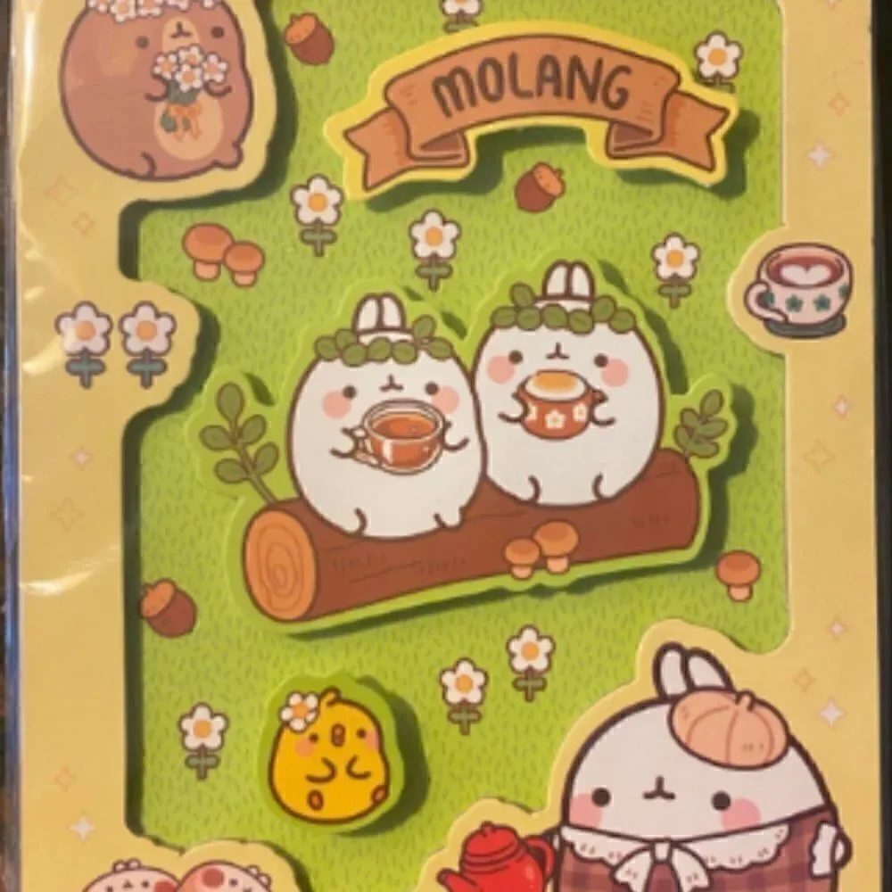 NWT Molang 3D May Day Teatime Cottagecore Notepad & Stickers